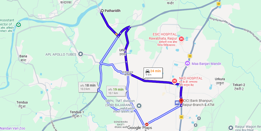 PATHARIDIH TO BHANPURI 10.3KM
